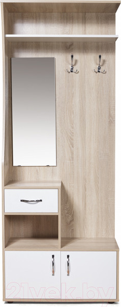 Изображение товара Секция в прихожую Мебель-Класс Толедо (левая, белый/дуб сонома)