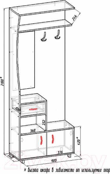 Изображение товара Секция в прихожую Мебель-Класс Толедо (левая, белый/дуб сонома)