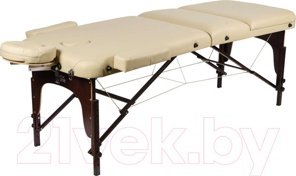 Изображение товара Массажный стол Atlas Sport Складной 3-с 70см XXL PRO с валиком с Memory Foam (деревянный/бежевый)