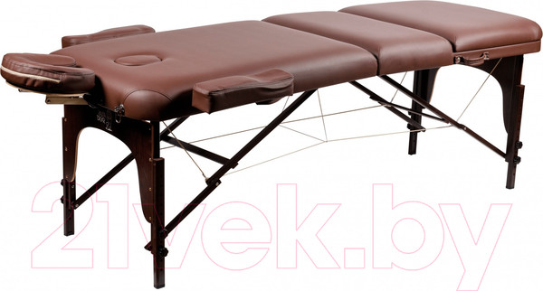 Изображение товара Массажный стол Atlas Sport Складной 3-с 70см XXL PRO с валиком с Memory Foam (деревянный/ коричневый)