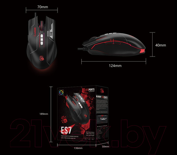 Изображение товара Мышь A4Tech Bloody ES7 (черный)