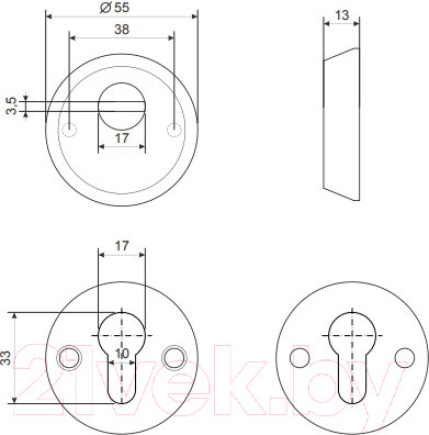 Изображение товара Накладка на цилиндр Apecs Protector Basic-CR