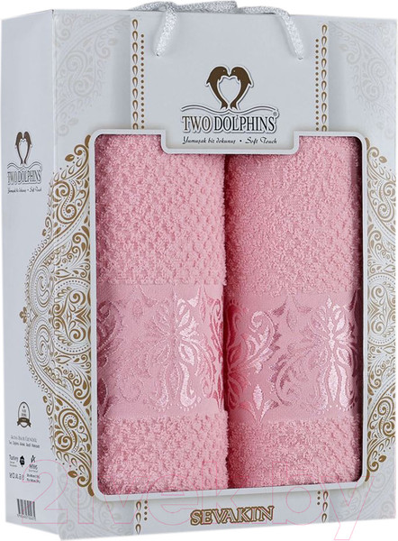 Изображение товара Набор полотенец Two Dolphins Sevakin 50x90/70x140 / 10238 (розовый)