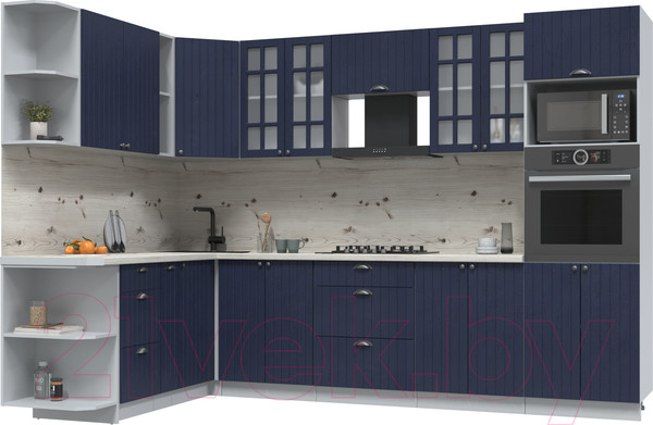 Изображение товара Кухонный гарнитур Интерлиния Берес 1.88x3.0 ВТ левая (дуб королевский/бискайская сосна)