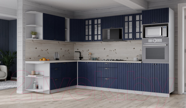 Изображение товара Кухонный гарнитур Интерлиния Берес 1.88x3.0 ВТ левая (дуб королевский/бискайская сосна)