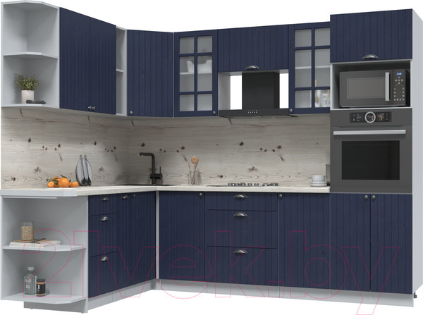 Изображение товара Кухонный гарнитур Интерлиния Берес 1.88x2.6 ВТ левая (дуб королевский/бискайская сосна)