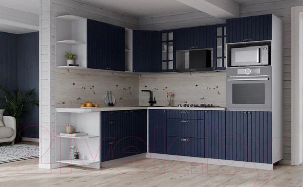 Изображение товара Кухонный гарнитур Интерлиния Берес 1.88x2.4 ВТ левая (дуб королевский/бискайская сосна)