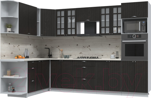 Изображение товара Кухонный гарнитур Интерлиния Берес 1.88x3.0 ВТ левая (дуб английский/бискайская сосна)