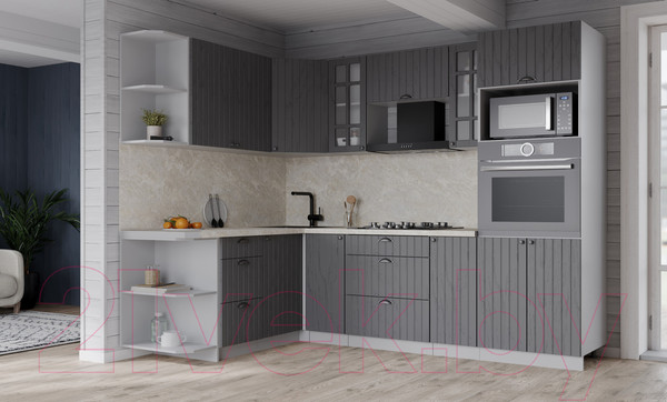 Изображение товара Кухонный гарнитур Интерлиния Берес 1.68x2.4 ВТ левая (дуб серый/опал светлый)