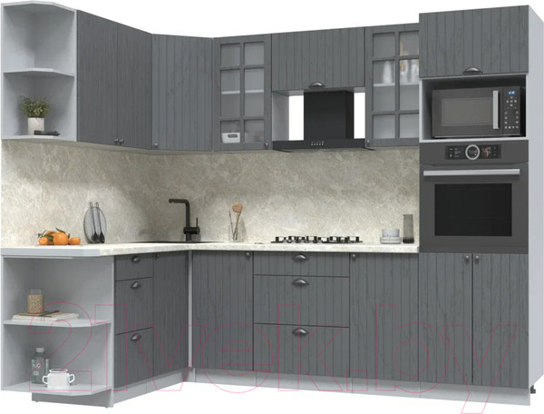 Изображение товара Кухонный гарнитур Интерлиния Берес 1.68x2.6 ВТ левая (дуб серый/опал светлый)