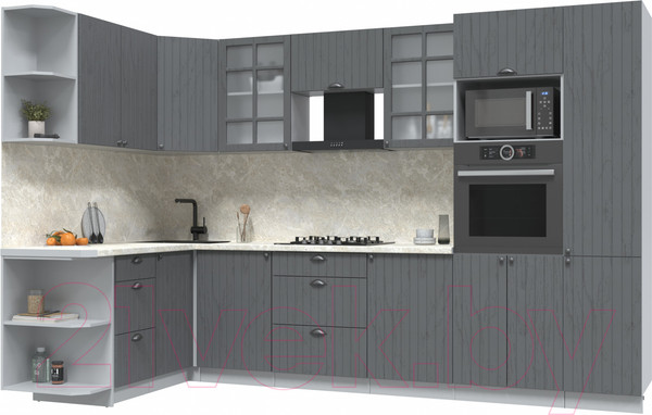 Изображение товара Кухонный гарнитур Интерлиния Берес 1.68x3.2 ВТ левая (дуб серый/опал светлый)