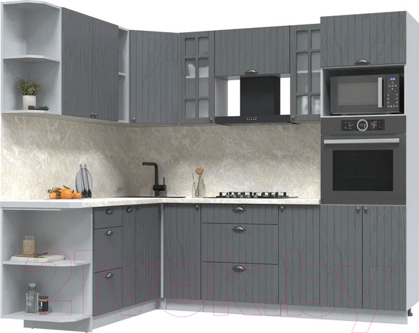 Изображение товара Кухонный гарнитур Интерлиния Берес 1.88x2.4 ВТ левая (дуб серый/опал светлый)