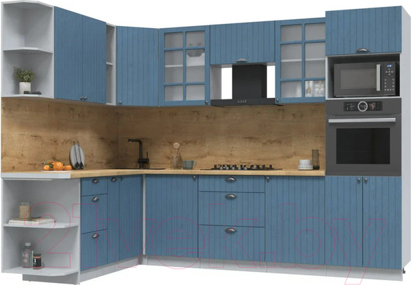 Изображение товара Кухонный гарнитур Интерлиния Берес 1.88x2.8 ВТ левая (дуб лазурный/дуб бунратти)