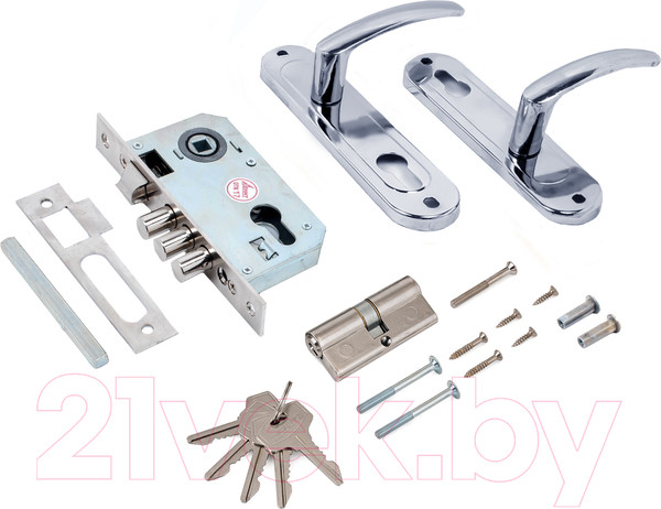 Изображение товара Замок врезной Зенит ЗВ7-60.1-02 (хром)