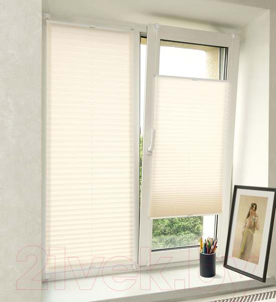 Изображение товара Штора-плиссе Delfa Basic Uni СПШ-3100 (81x160, кремовый)