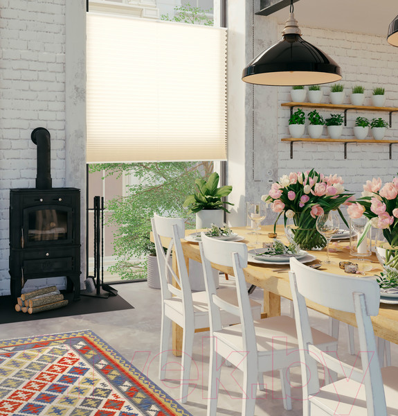 Изображение товара Штора-плиссе Delfa Basic Uni СПШ-3100 (81x160, кремовый)