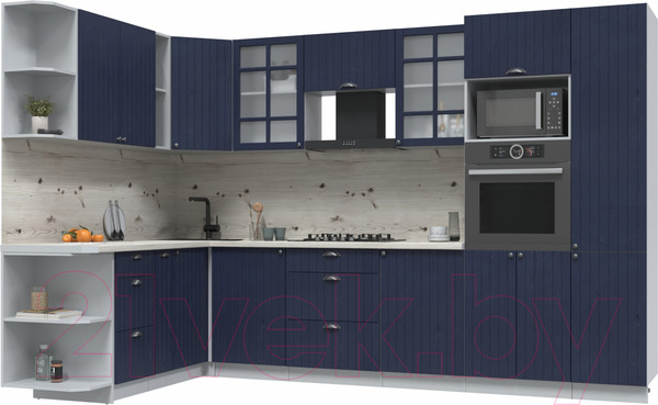 Изображение товара Кухонный гарнитур Интерлиния Берес 1.88x3.2 ВТ левая (дуб королевский/бискайская сосна)