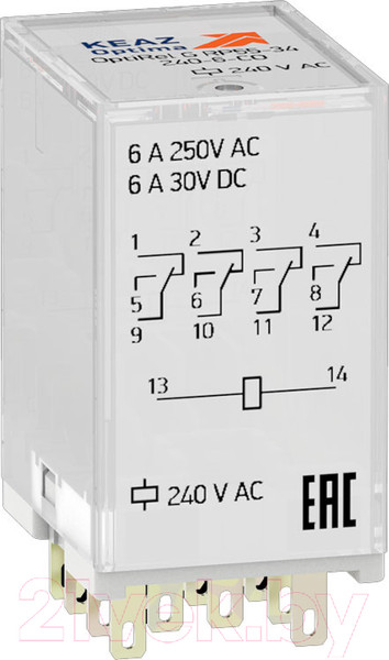 Изображение товара Реле промежуточное КЭАЗ OptiRel G RP55-34-24D-6-CO / 281125