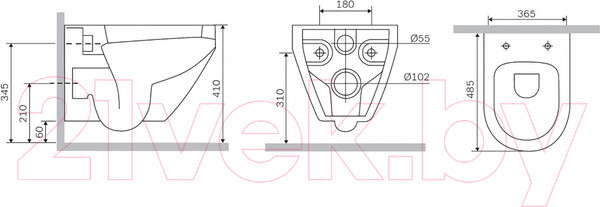 Изображение товара Унитаз подвесной AM.PM Spirit C701700SC (с сиденьем)