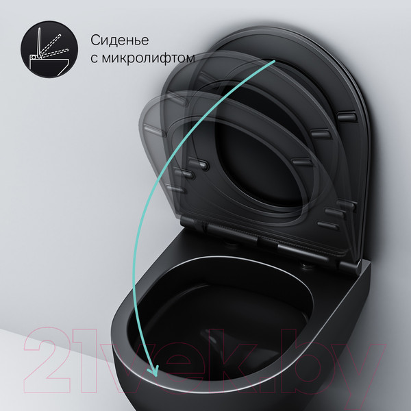 Изображение товара Унитаз подвесной AM.PM Spirit C701700MBSC (с сиденьем)