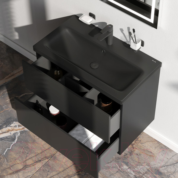 Изображение товара Тумба под умывальник AM.PM Gem M90FHX07522BM (черный матовый)
