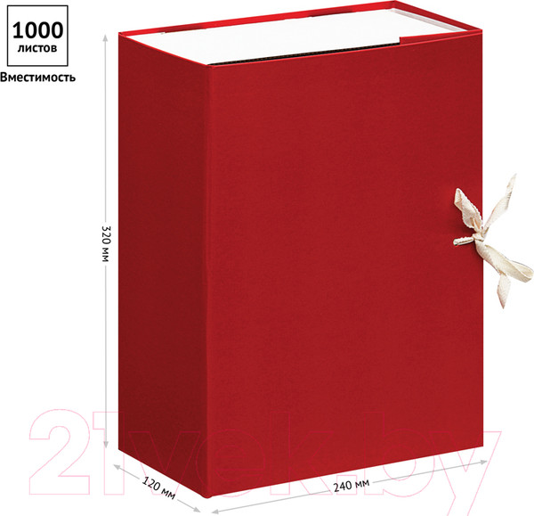 Изображение товара Коробка архивная OfficeSpace 284722 (красный)