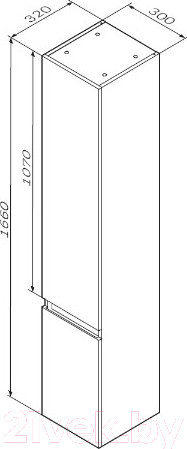 Изображение товара Шкаф-пенал для ванной AM.PM X-Joy M85ACHR0306BM (черный матовый)