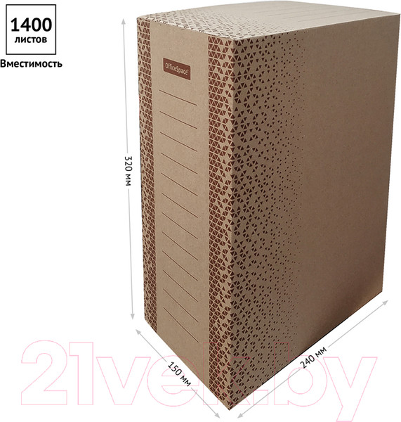 Изображение товара Коробка архивная OfficeSpace Standard / 264784 (бурый)