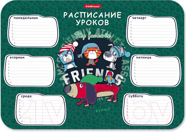 Изображение товара Расписание уроков Erich Krause Adventure Friends / 58305