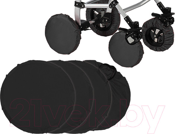 Изображение товара Комплект чехлов для колес коляски Roxy-Kids RWC-2532-RT (черный)