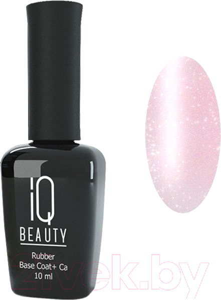 Изображение товара База для гель-лака IQ Beauty Каучуковое с кальцием Ирландский крем С шиммером (10мл)