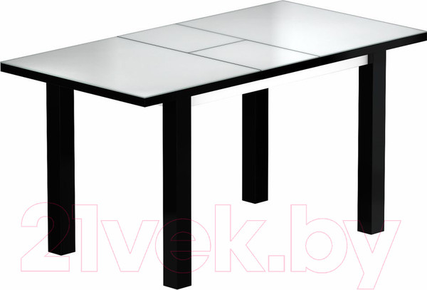 Изображение товара Обеденный стол Васанти Плюс ВС-16 140/180x80М (белый матовый/черный)