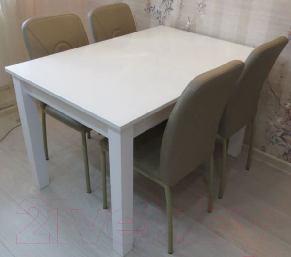 Изображение товара Обеденный стол Васанти Плюс ВС-21 120/160x80 (белый глянец)
