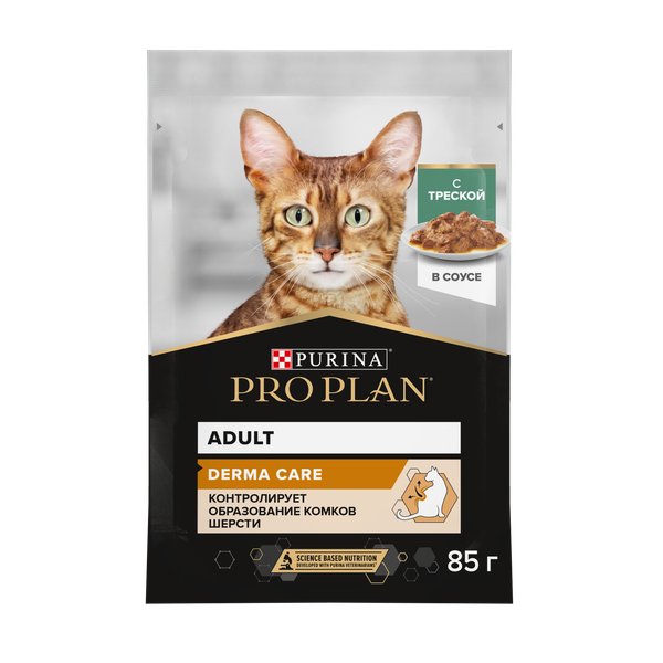 Влажный корм для кошек Pro Plan Nutrisavour Adult Derma Plus треска (85г)
