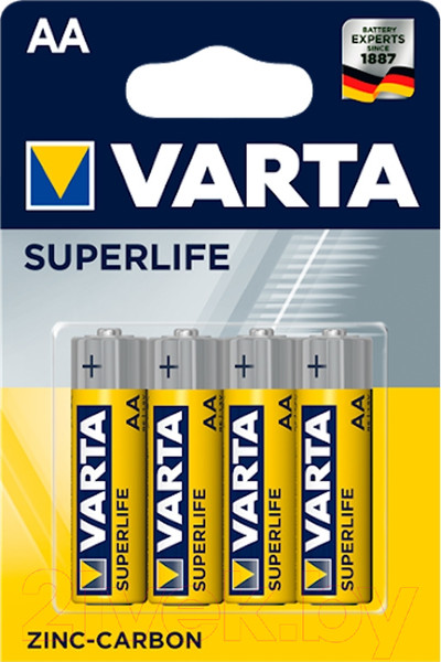 Изображение товара Комплект батареек Varta Superlife Mingo 4AA R6P / 2006101414 (4шт)