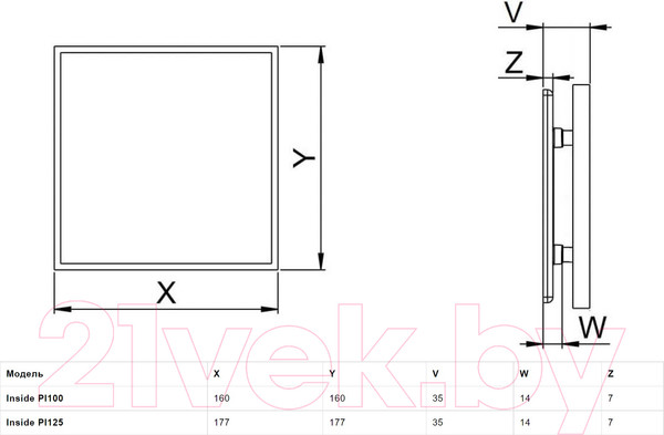 Изображение товара Решетка вентиляционная Awenta PI125