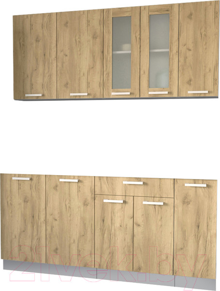 Изображение товара Кухонный гарнитур Интерлиния Мила 17 без столешницы (дуб золотой)