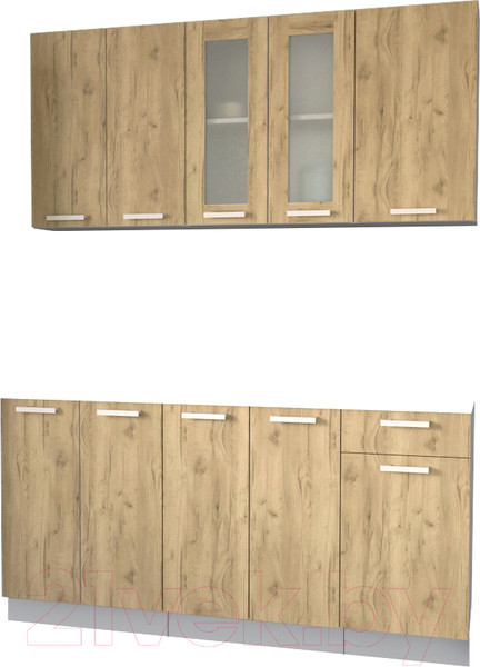 Изображение товара Кухонный гарнитур Интерлиния Мила 16-60 без столешницы (дуб золотой)