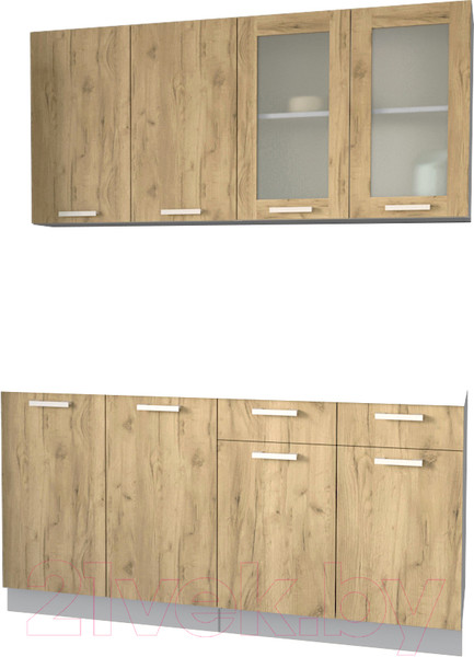 Изображение товара Кухонный гарнитур Интерлиния Мила 16 без столешницы (дуб золотой)