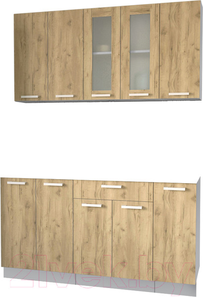 Изображение товара Кухонный гарнитур Интерлиния Мила 15 без столешницы (дуб золотой)