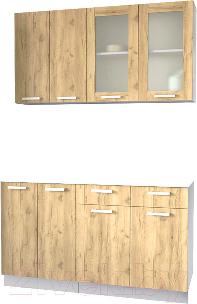 Изображение товара Кухонный гарнитур Интерлиния Мила 14-60 без столешницы (дуб золотой)