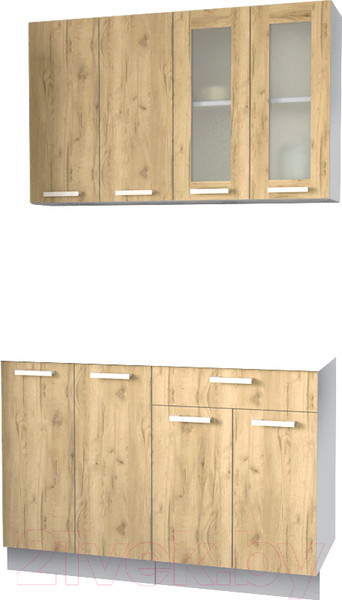 Изображение товара Кухонный гарнитур Интерлиния Мила 12 без столешницы (дуб золотой)