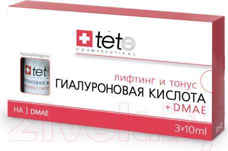 Изображение товара Сыворотка для лица TETe Cosmeceutical Гиалуроновая кислота+ДМАЭ лосьон (3x10мл)