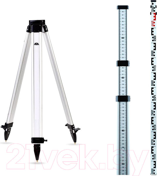 Изображение товара Оптический нивелир ADA Instruments PROF-X32 + Рейка STAFF 5 + Штатив на клипсах Light А00119К2