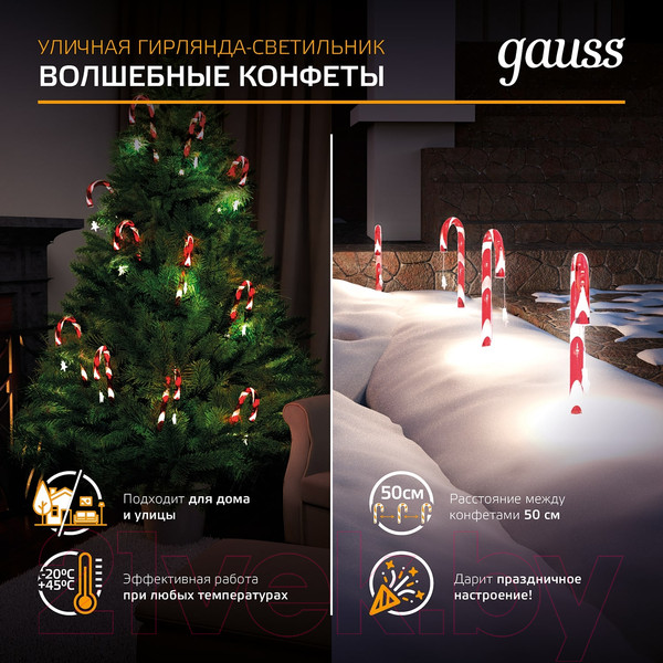 Изображение товара Набор светодиодных игрушек Gauss Holiday Волшебные конфеты HL011 (мультицвет)
