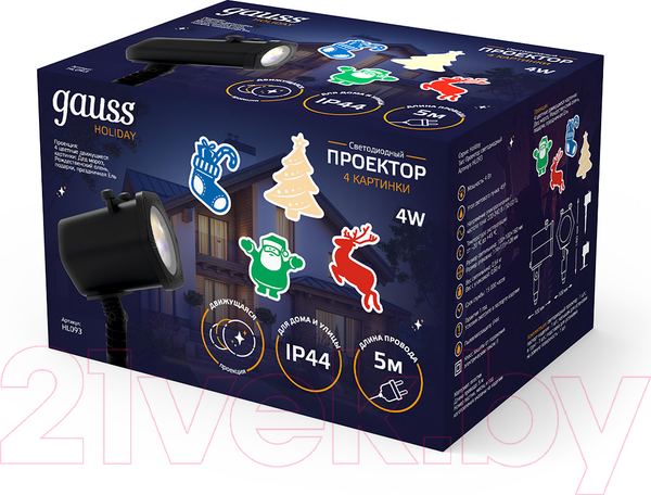 Изображение товара Прожектор сценический Gauss Holiday 4 картинки HL093