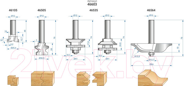 Изображение товара Набор фрез Энкор 46603