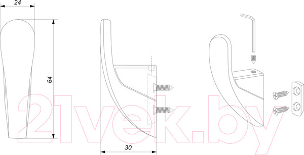 Изображение товара Крючок для одежды Boyard Sky K104BL.9