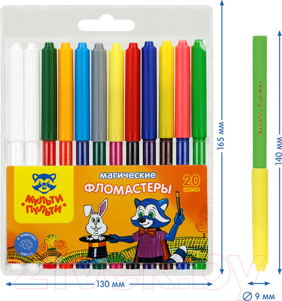 Изображение товара Фломастеры Мульти-пульти Енот в Стране Чудес / WP_14747 (12шт)