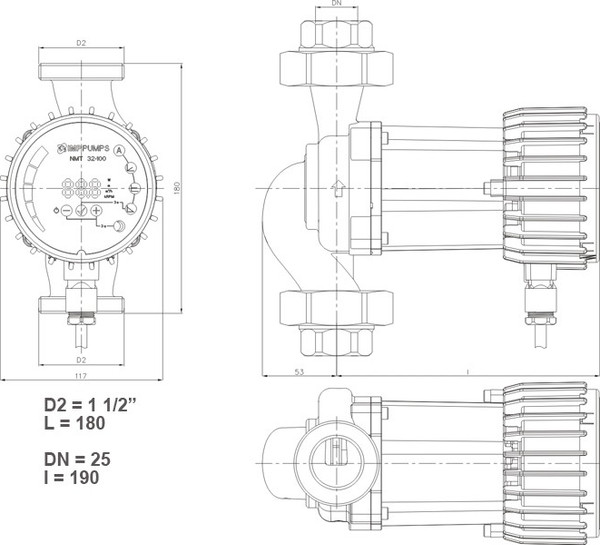 Изображение товара Циркуляционный насос IMP PUMPS NMT Smart 25/100-180